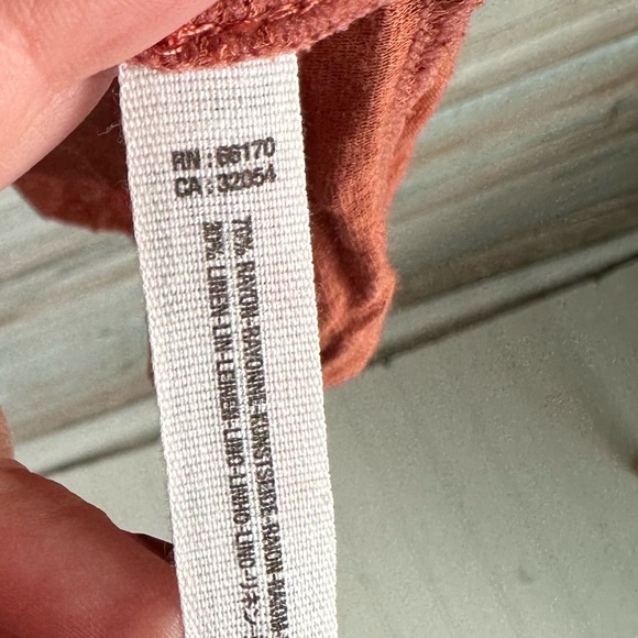 FREE PEOPLE BEACH Ruffle Balloon Sleeve Burnt Orange shirt Dress extra small - Picture 2 of 4